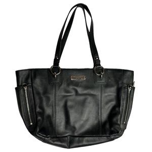 COACH F19252 East West Gallery Black Smooth Shiny Leather Bag Tote‎ Purse